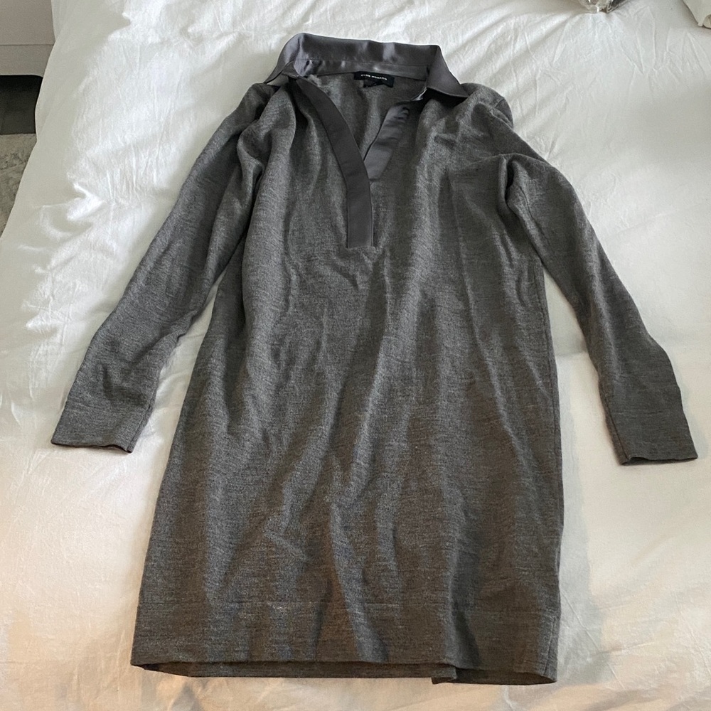 Club Monaco Gray Long-Sleeve Knit Dress